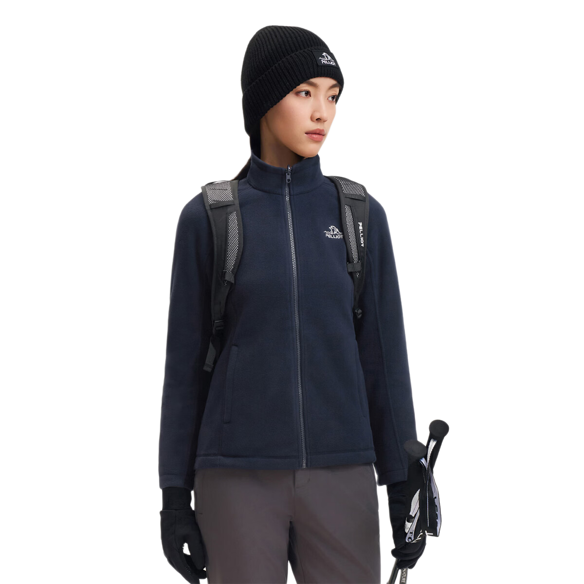 伯希和户外抓绒衣男女立领防风徒步登山服吸汗保暖冲锋内胆运动外套 男女同款藏蓝色 | 280G加厚摇粒绒 男生请拍大一码 XL 165/170cm 120/130 斤