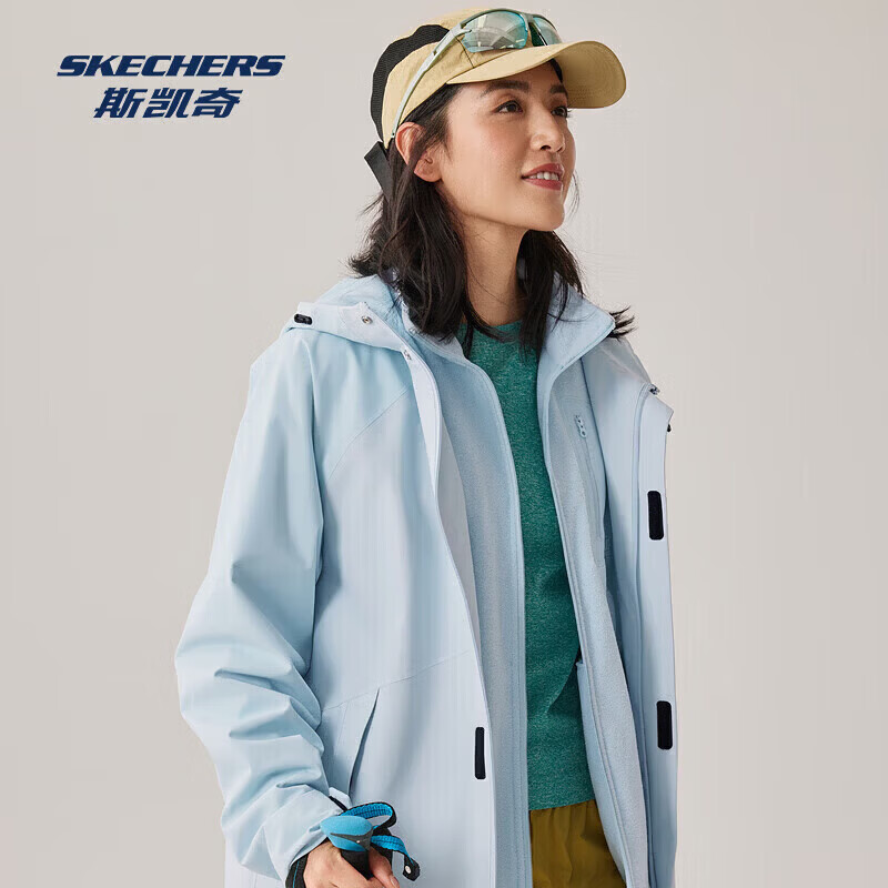 Skechers 斯凯奇 三合一冲锋衣 防泼水保暖 登山外套