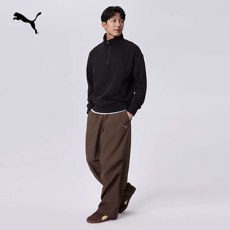 PLUS：彪马 PUMA 加绒加厚运动卫衣 黑色-01 M